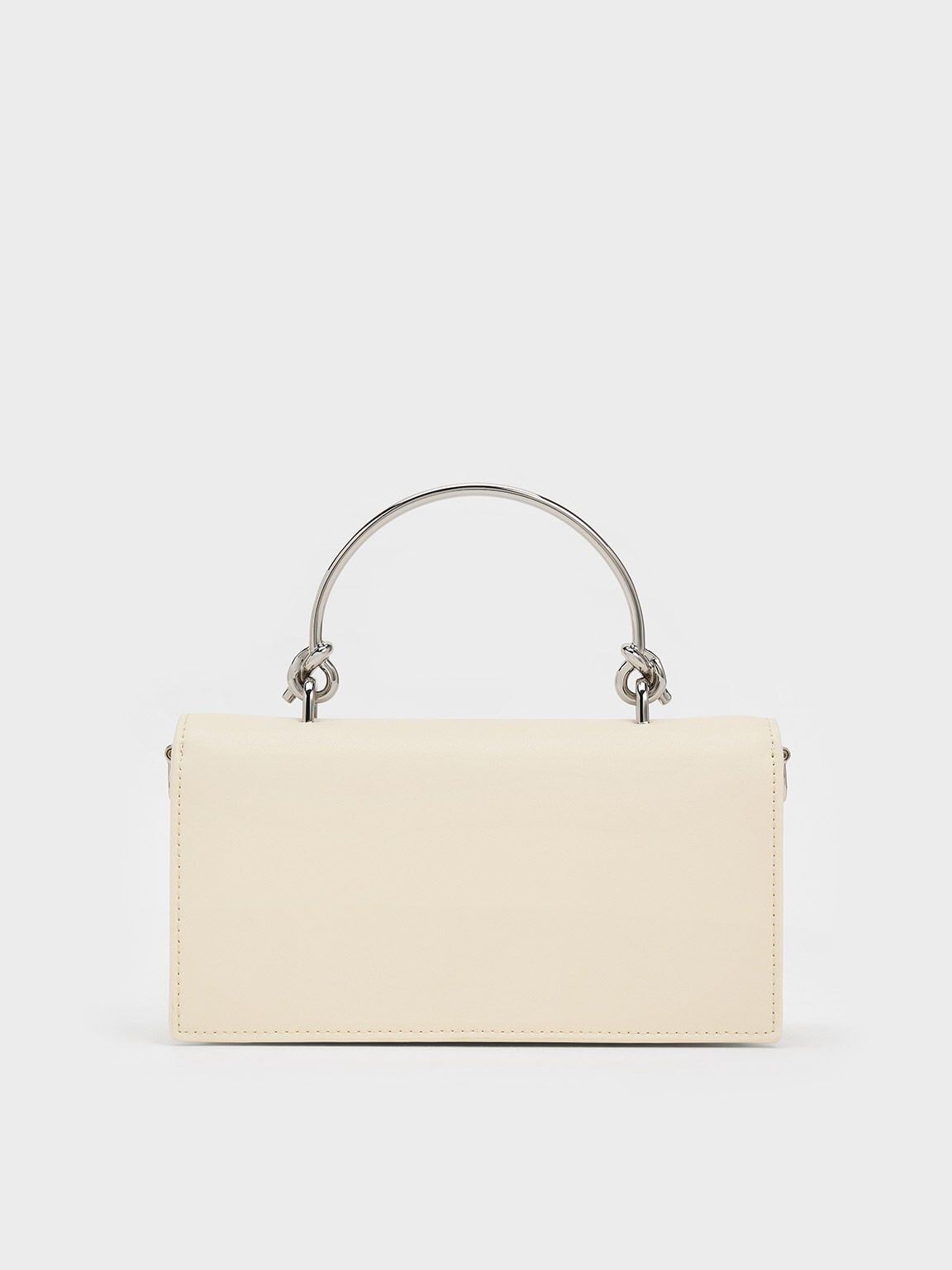Kristine Sculptural-Handle Long Wallet - Cream | CHARLES & KEITH