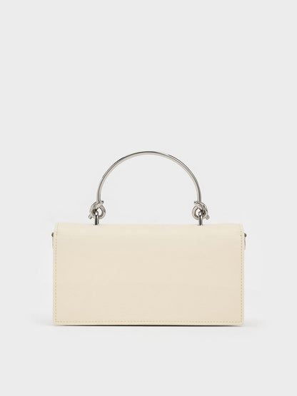 Kristine Sculptural-Handle Long Wallet - Cream | CHARLES & KEITH