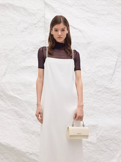 Kristine Sculptural-Handle Long Wallet - Cream | CHARLES & KEITH