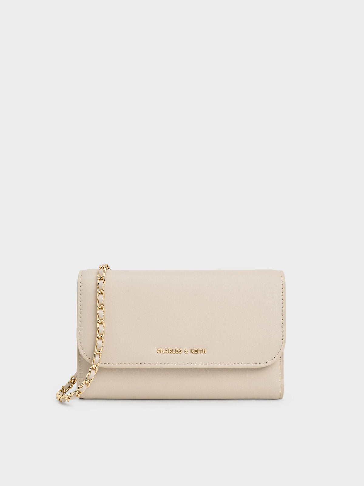 Octavia Front Flap Long Wallet - Ivory | CHARLES & KEITH