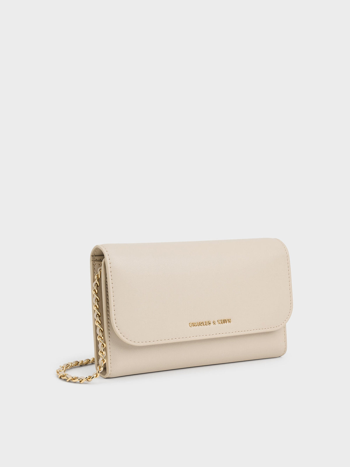 Octavia Front Flap Long Wallet - Ivory | CHARLES & KEITH
