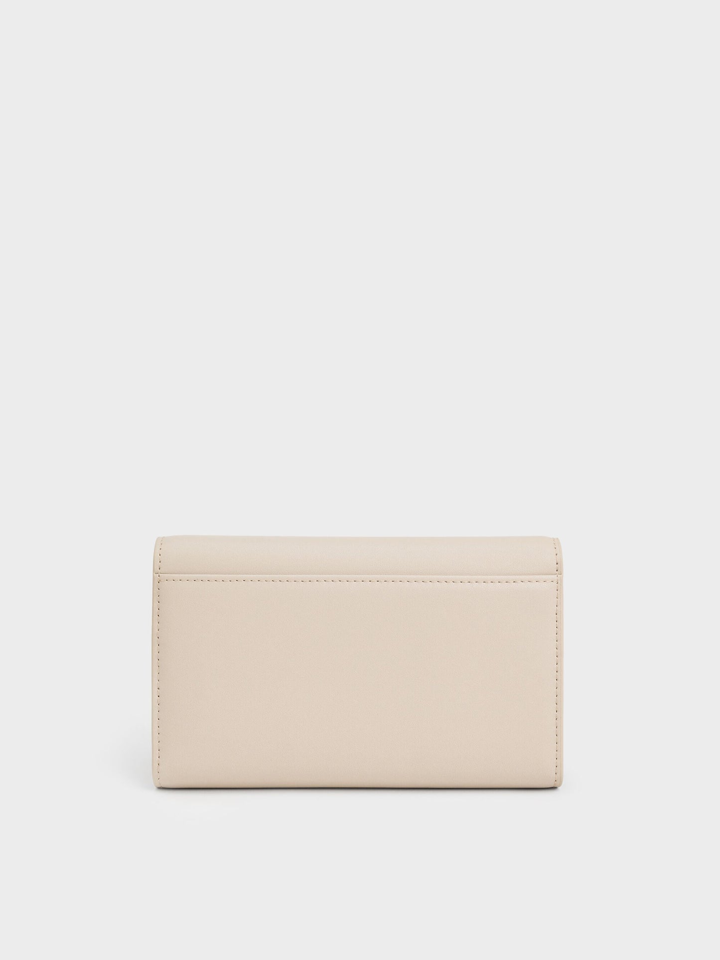 Octavia Front Flap Long Wallet - Ivory | CHARLES & KEITH