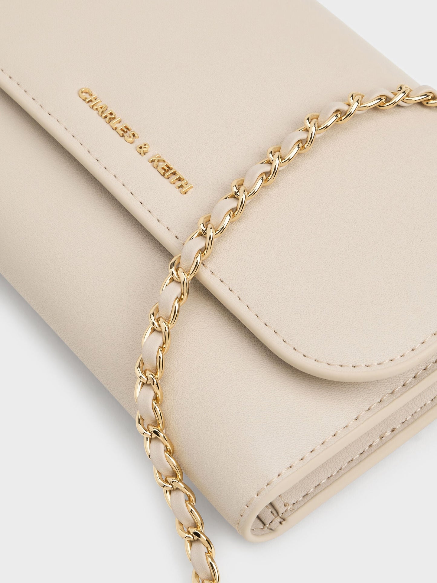 Octavia Front Flap Long Wallet - Ivory | CHARLES & KEITH