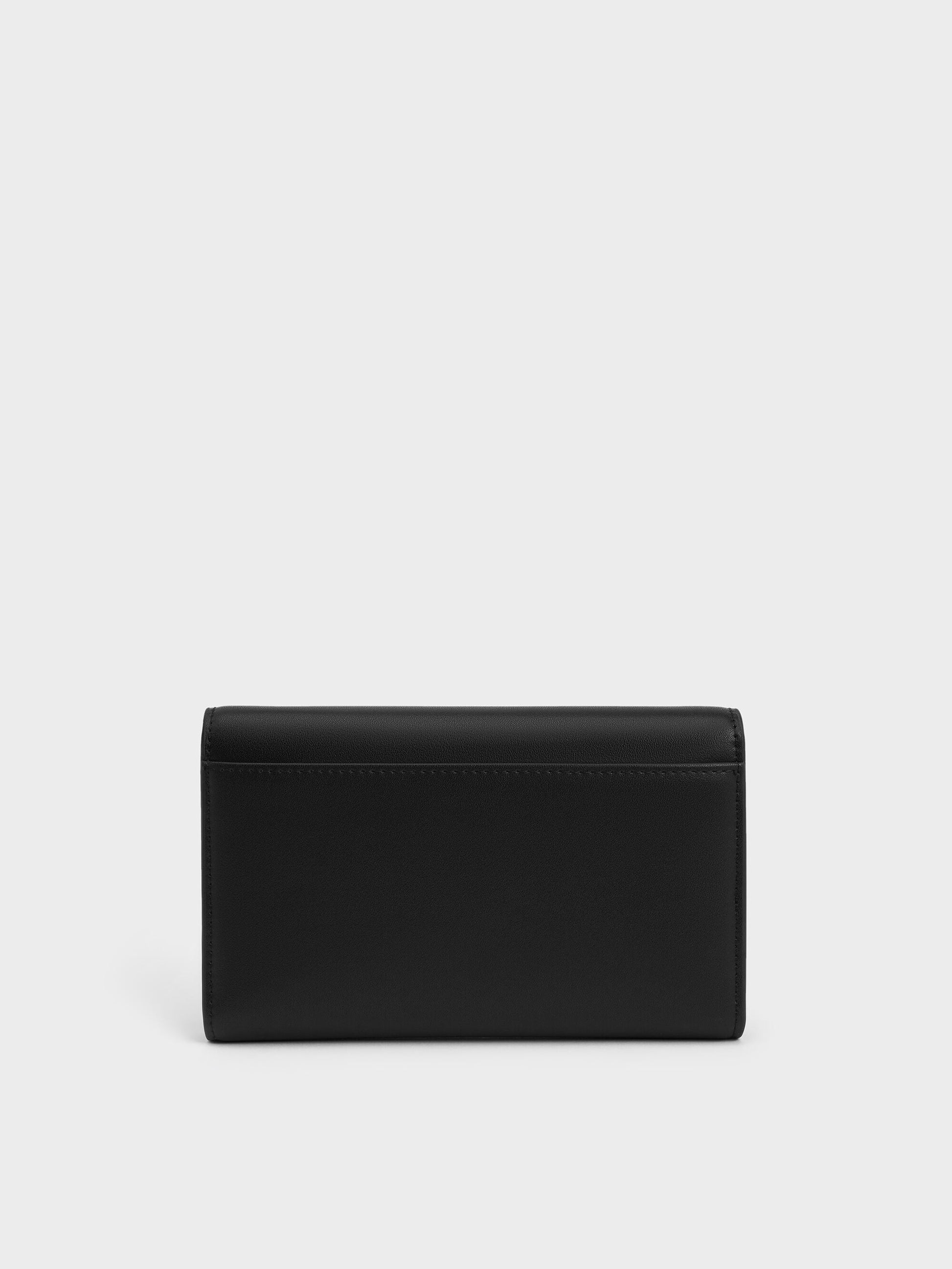 Octavia Front Flap Long Wallet - Noir | CHARLES & KEITH