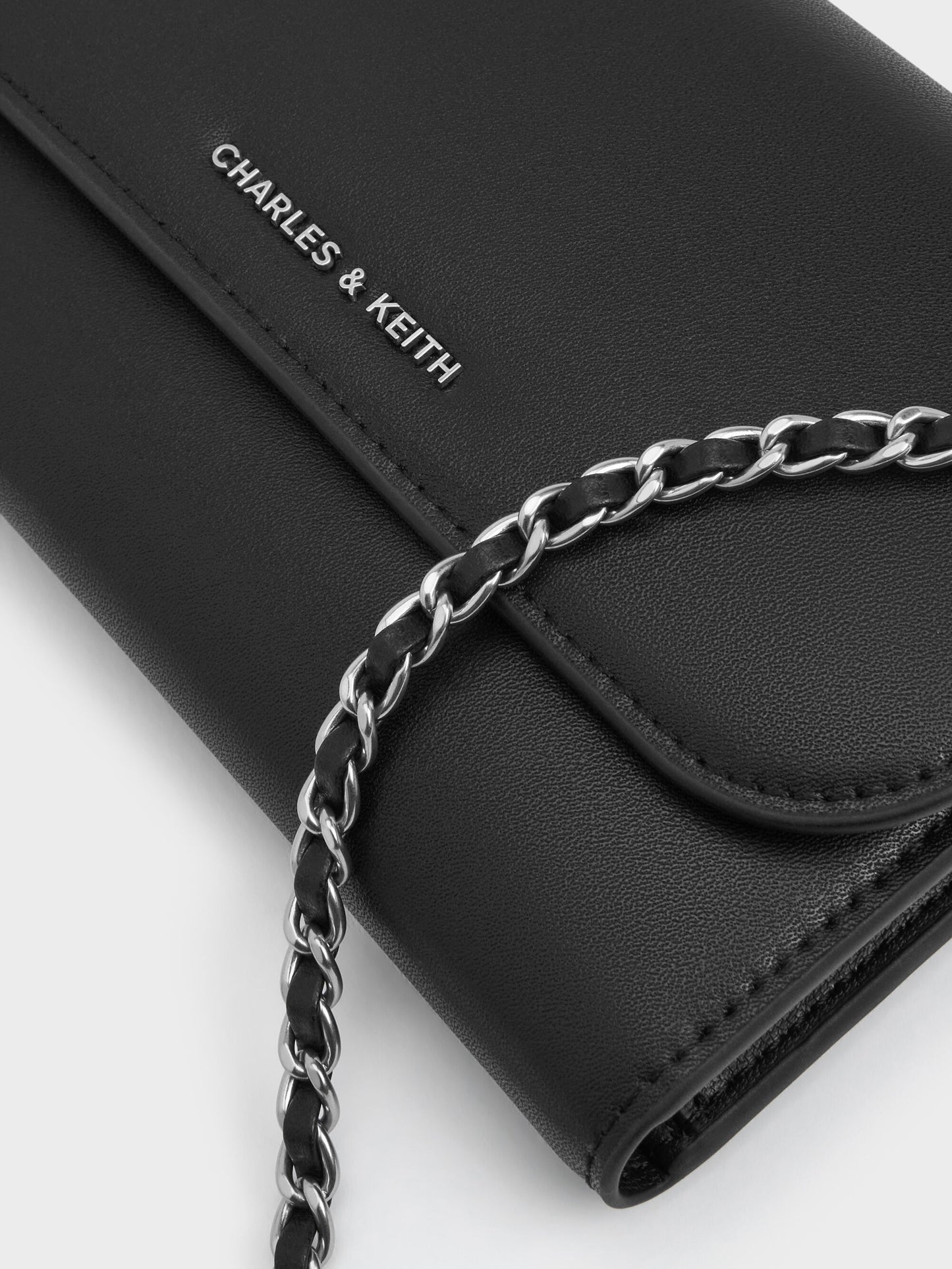 Octavia Front Flap Long Wallet - Noir | CHARLES & KEITH