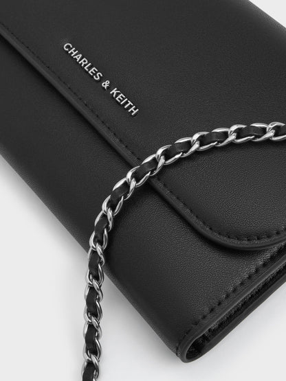 Octavia Front Flap Long Wallet - Noir | CHARLES & KEITH