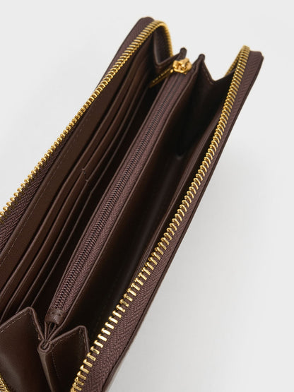 Dulcie Zip-Around Long Wallet - Brown | CHARLES & KEITH