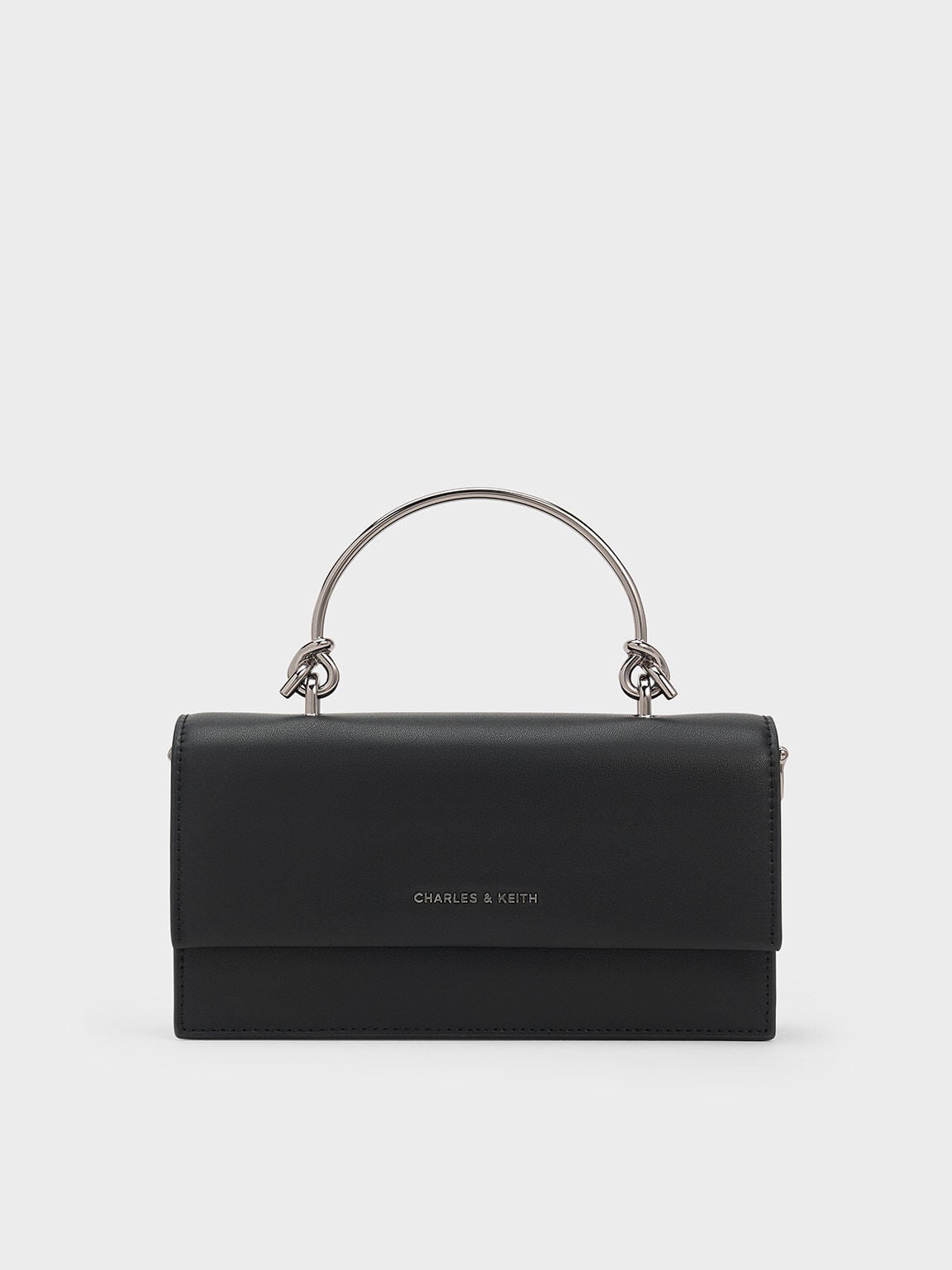 Kristine Sculptural-Handle Long Wallet - Noir | CHARLES & KEITH