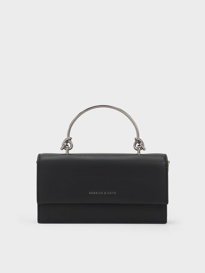 Kristine Sculptural-Handle Long Wallet - Noir | CHARLES & KEITH