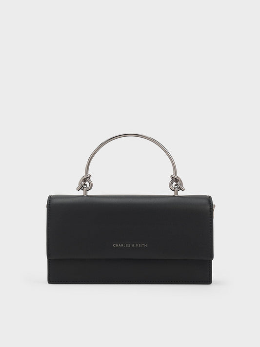 Kristine Sculptural-Handle Long Wallet - Noir | CHARLES & KEITH