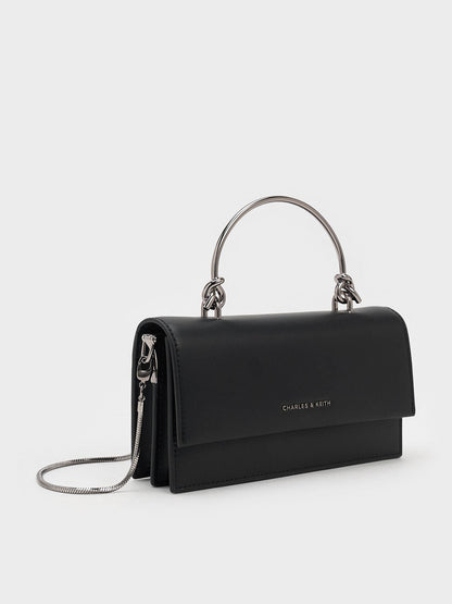 Kristine Sculptural-Handle Long Wallet - Noir | CHARLES & KEITH