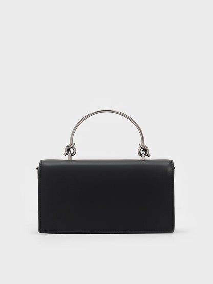 Kristine Sculptural-Handle Long Wallet - Noir | CHARLES & KEITH
