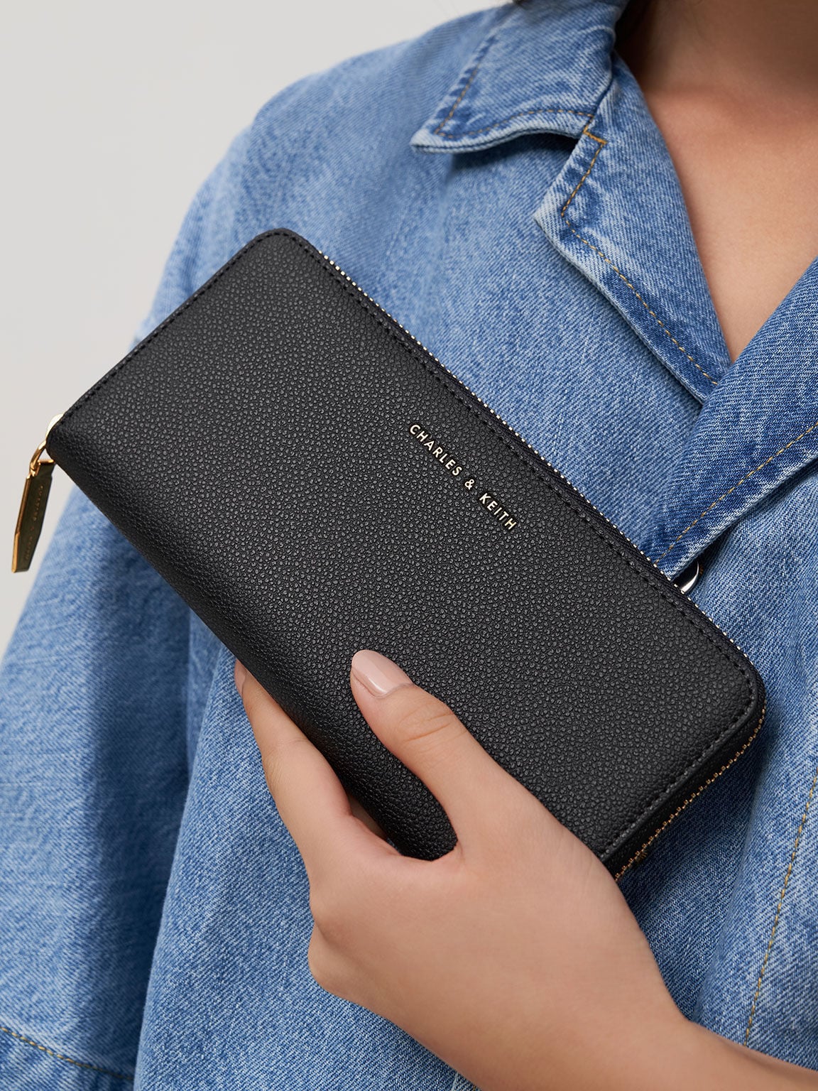 Dulcie Zip-Around Long Wallet - Black | CHARLES & KEITH