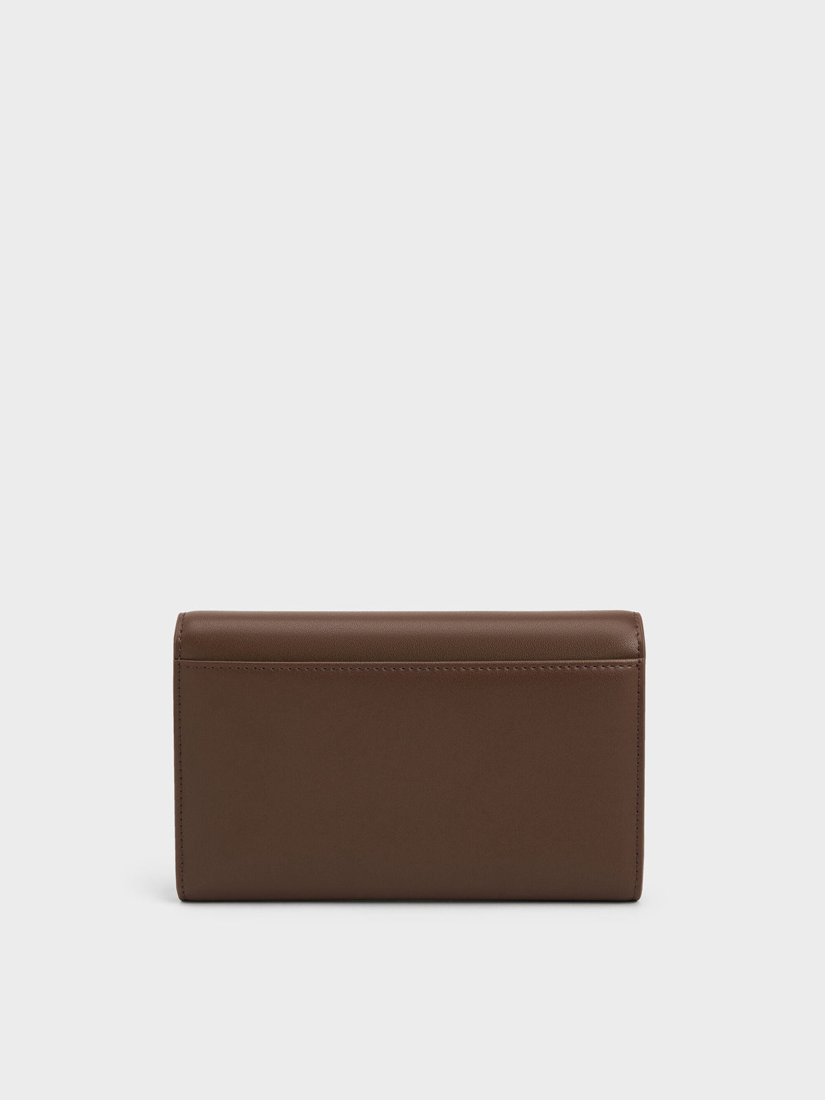 Octavia Front Flap Long Wallet - Dark Brown | CHARLES & KEITH