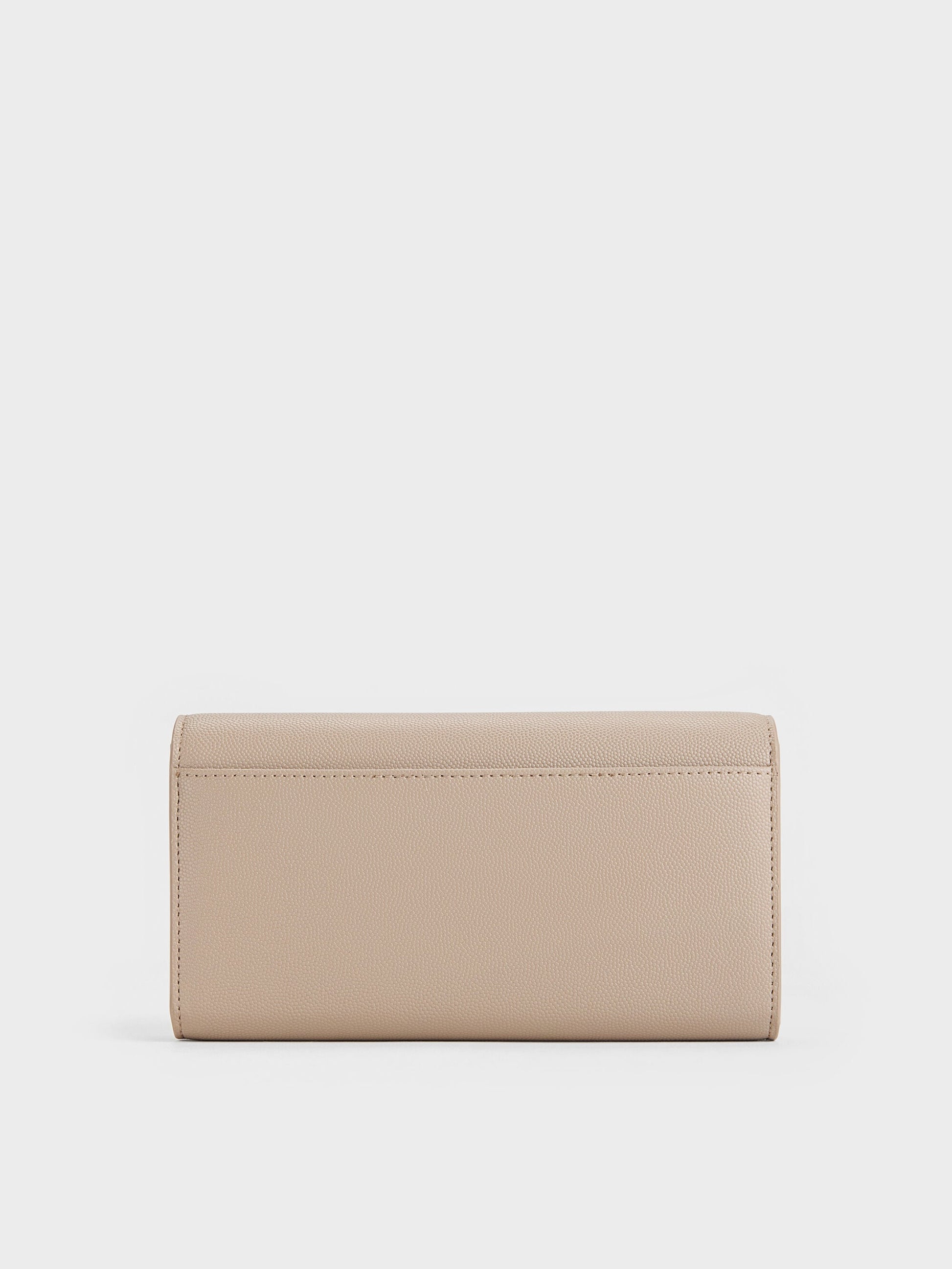 Briony Curved-Flap Long Wallet - Taupe | CHARLES & KEITH