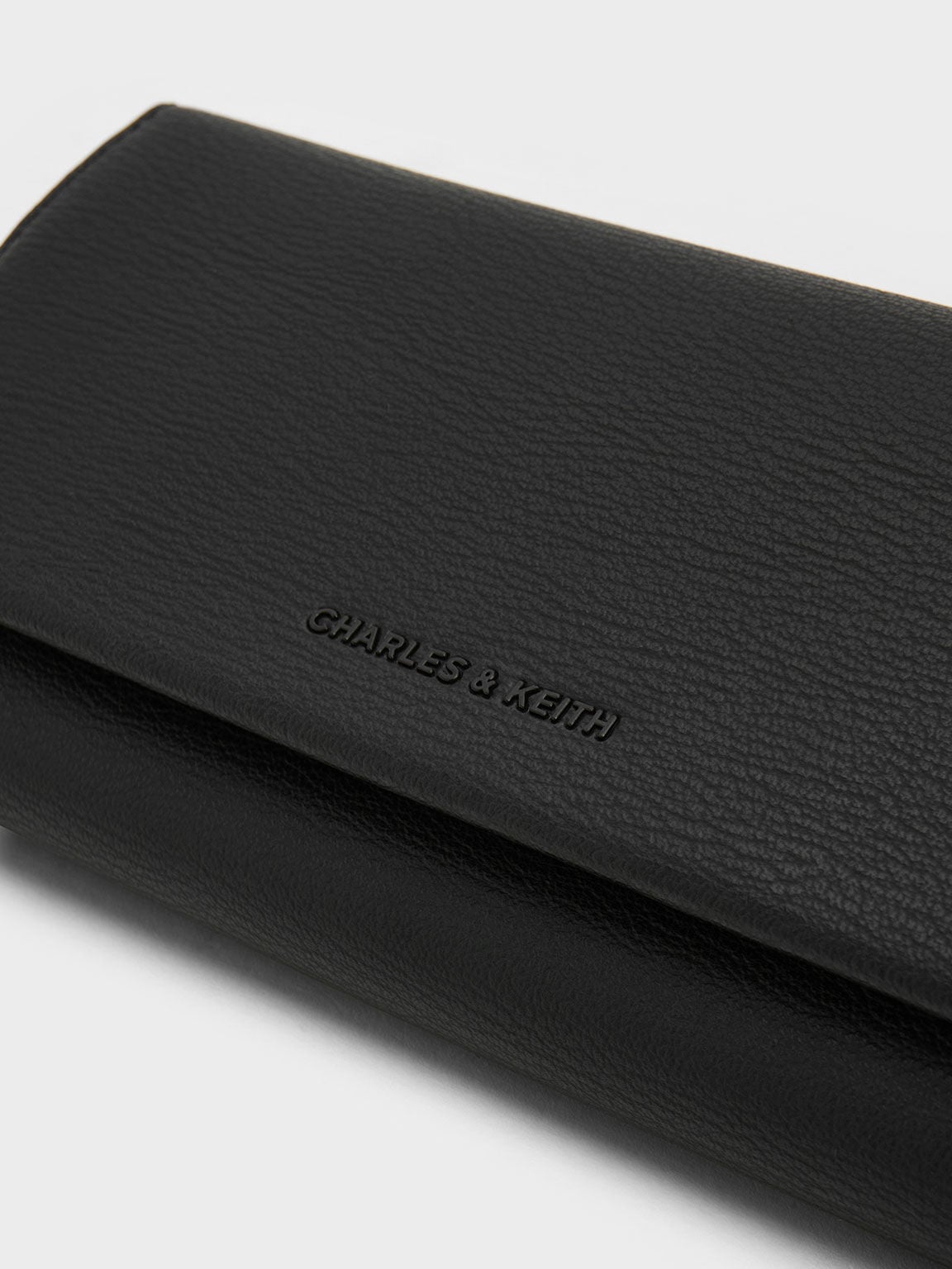 Muriel Front Flap Long Wallet - Black | CHARLES & KEITH