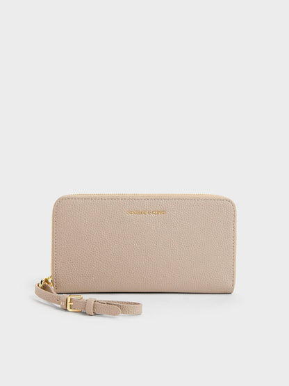 Chance Zip-Around Long Wallet - Taupe | CHARLES & KEITH