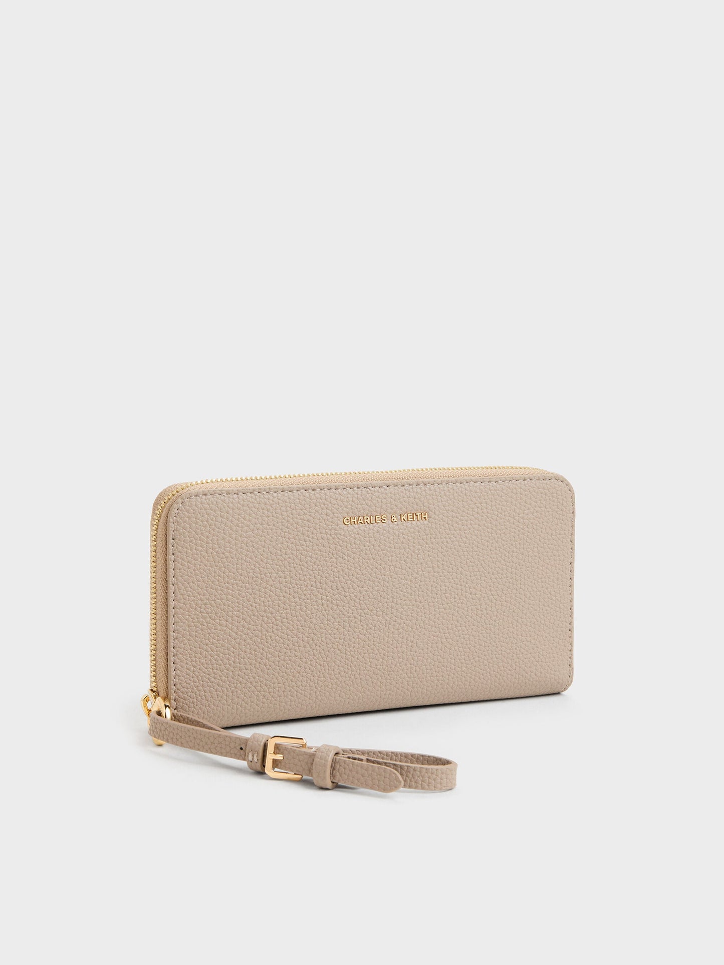 Chance Zip-Around Long Wallet - Taupe | CHARLES & KEITH