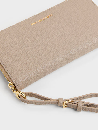 Chance Zip-Around Long Wallet - Taupe | CHARLES & KEITH