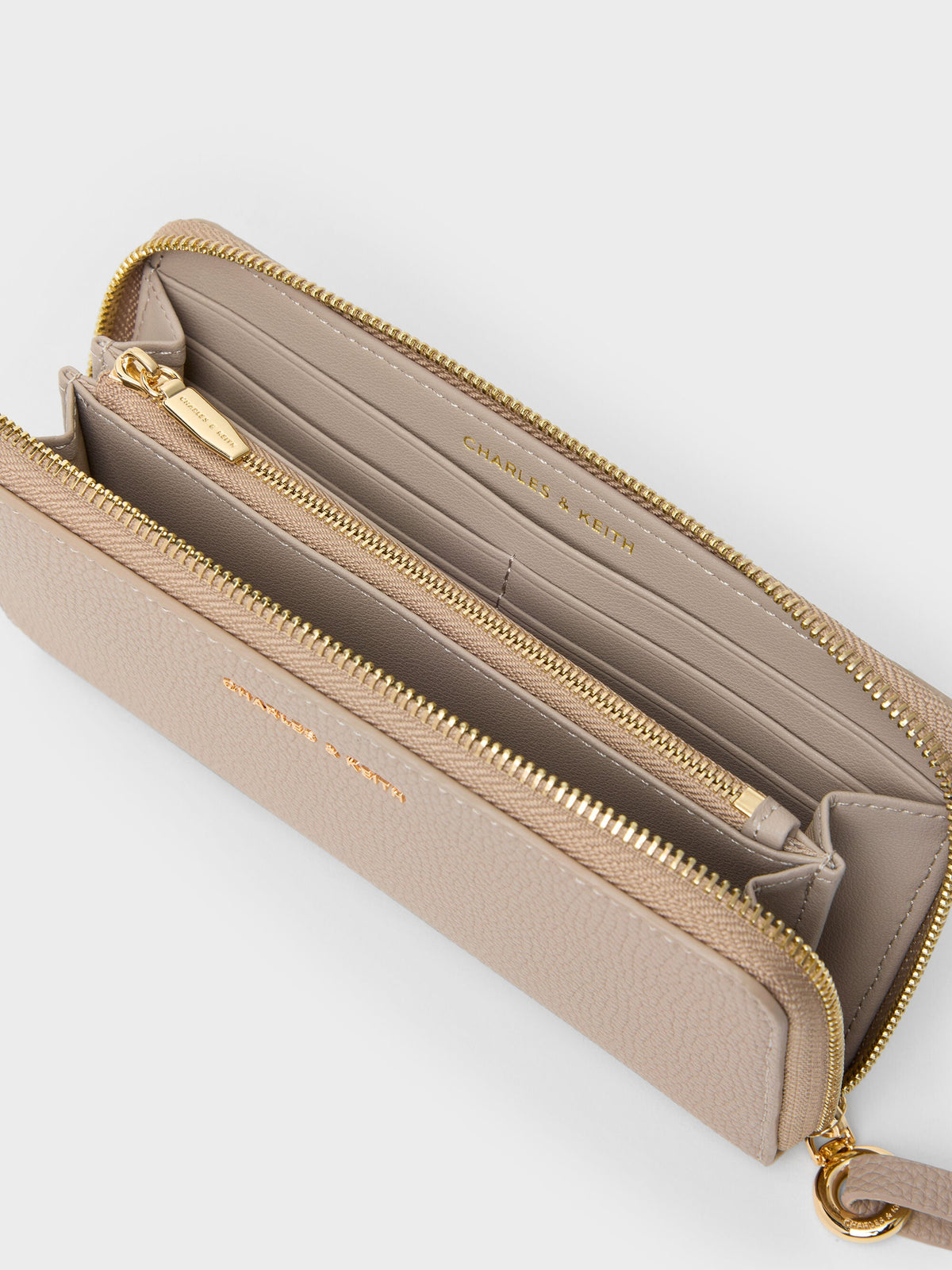 Chance Zip-Around Long Wallet - Taupe | CHARLES & KEITH