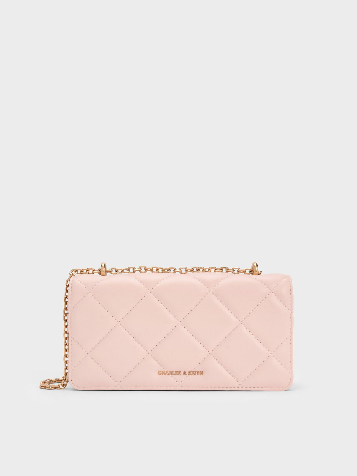Paffuto Quilted Wallet On Chain - Soft Pink | CHARLES & KEITH