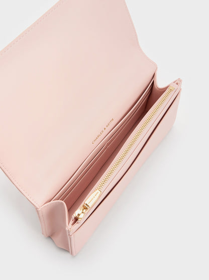 Paffuto Quilted Wallet On Chain - Soft Pink | CHARLES & KEITH
