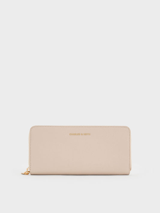 Dulcie Zip-Around Long Wallet - Oat | CHARLES & KEITH