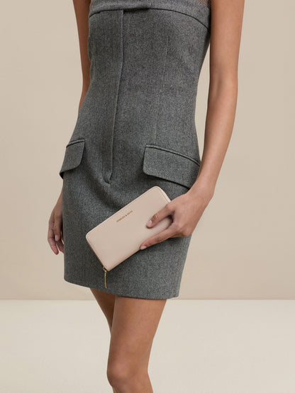 Dulcie Zip-Around Long Wallet - Oat | CHARLES & KEITH