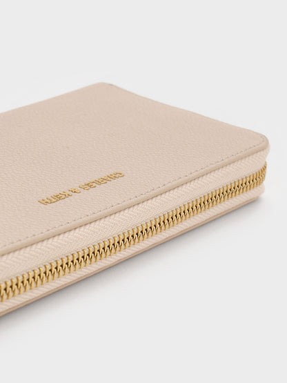 Dulcie Zip-Around Long Wallet - Oat | CHARLES & KEITH