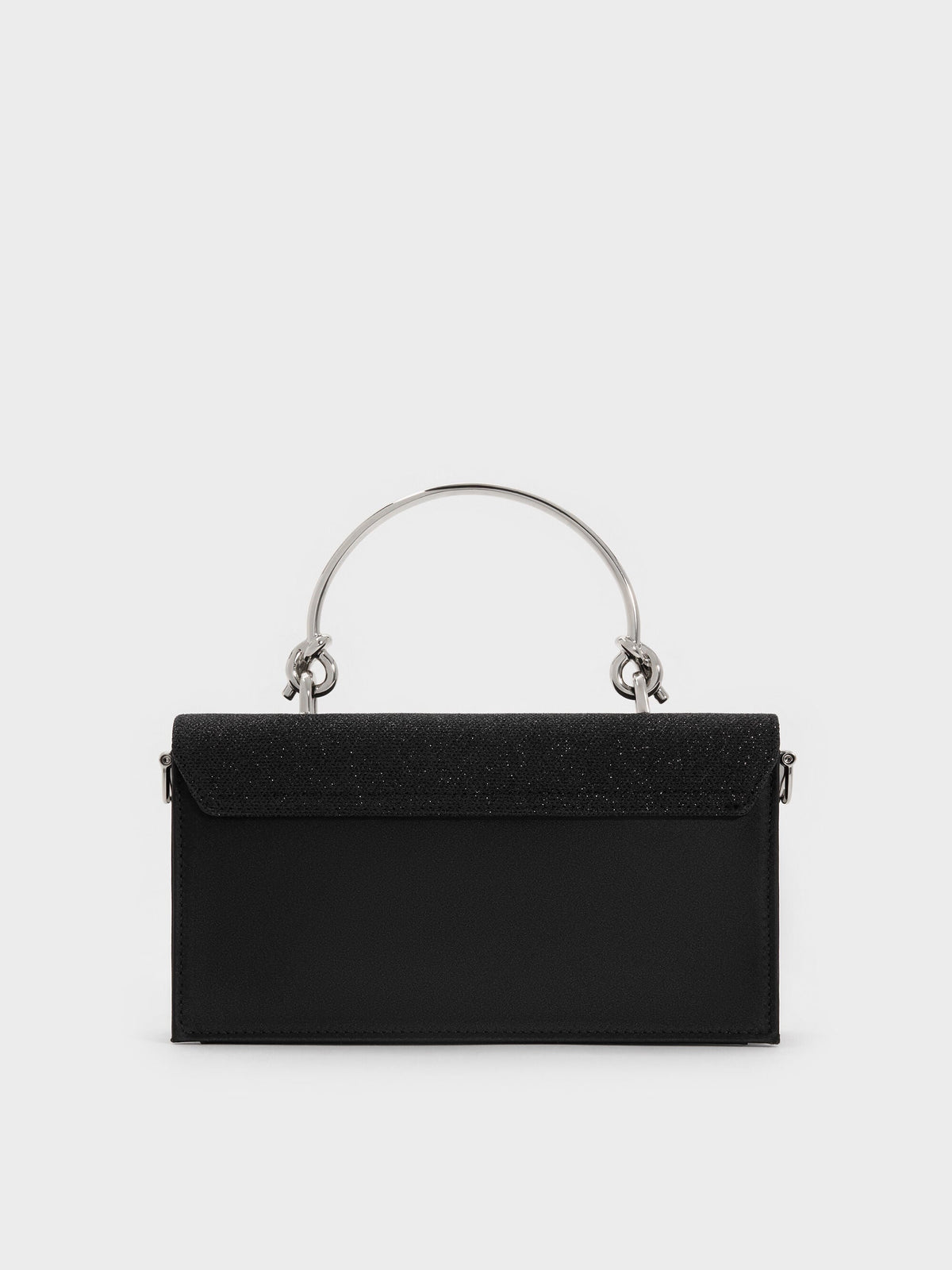 Kristine Glittered Wallet On Chain - Noir | CHARLES & KEITH