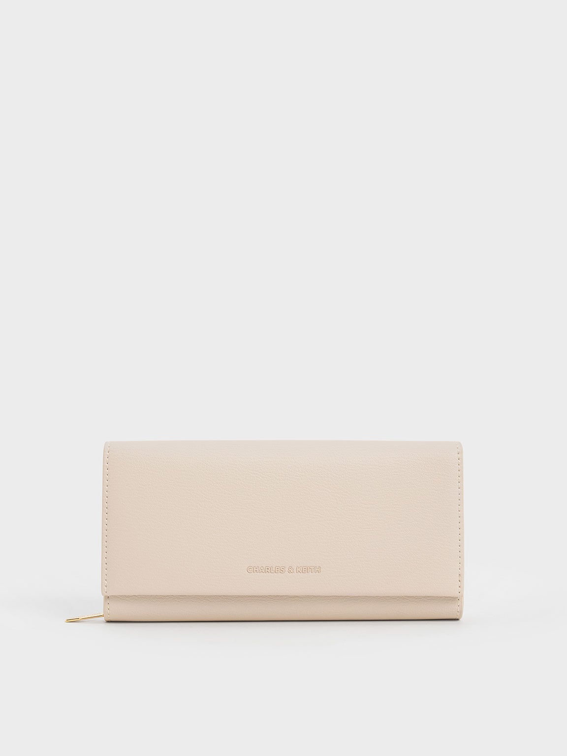 Muriel Front Flap Long Wallet - Oat | CHARLES & KEITH