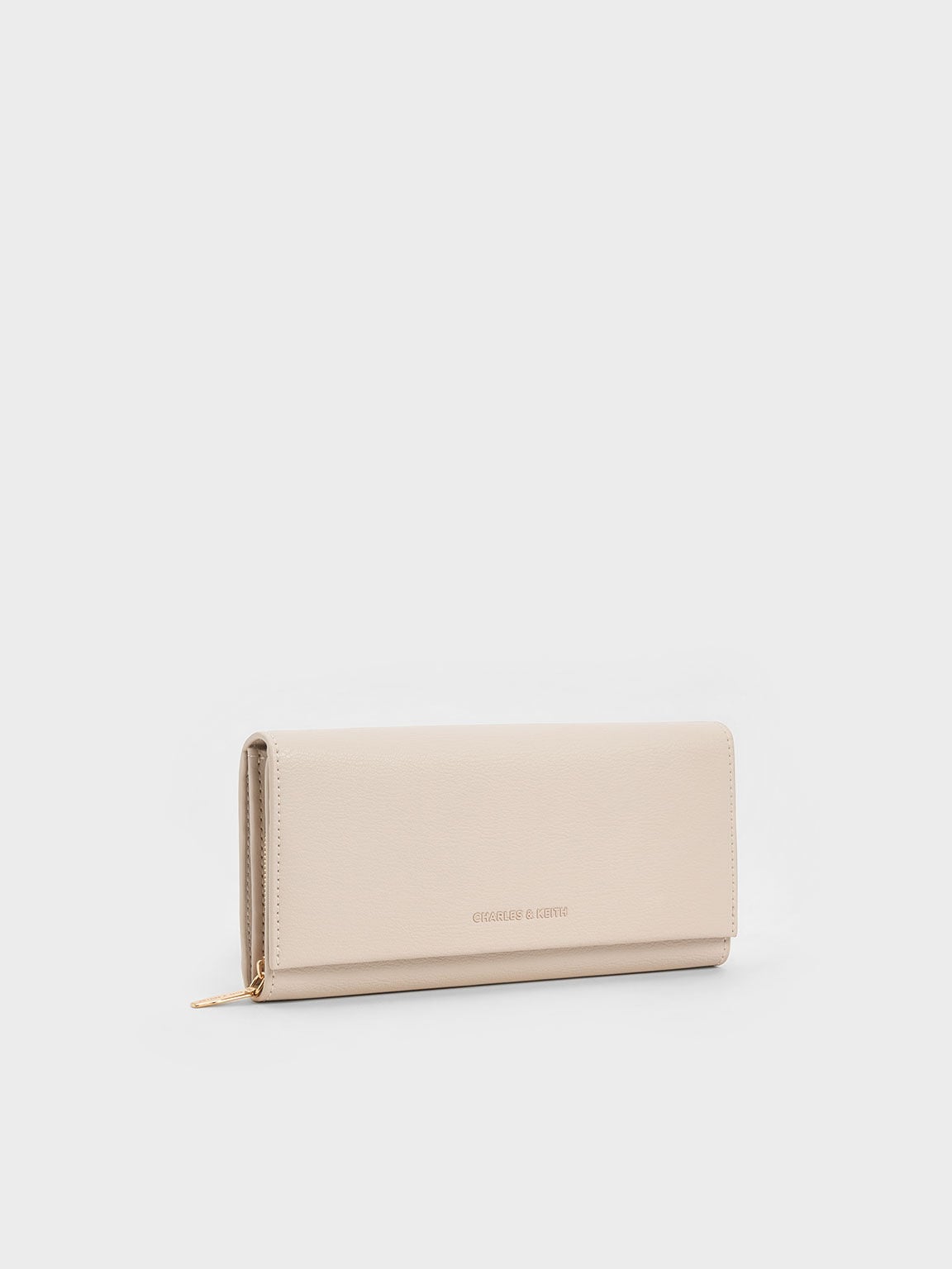 Muriel Front Flap Long Wallet - Oat | CHARLES & KEITH