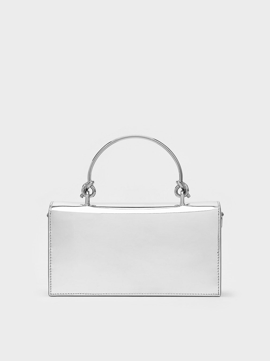 Kristine Metallic Sculptural-Handle Long Wallet - Silver | CHARLES & KEITH