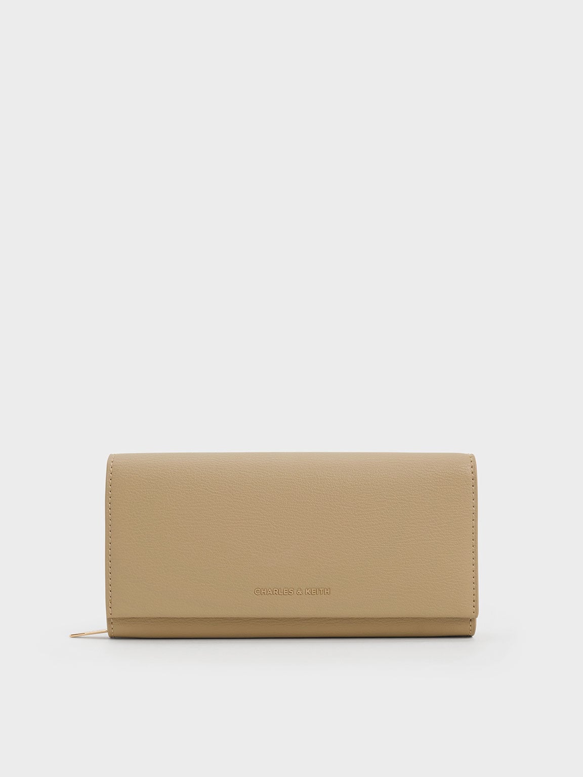 Muriel Front Flap Long Wallet - Sand | CHARLES & KEITH