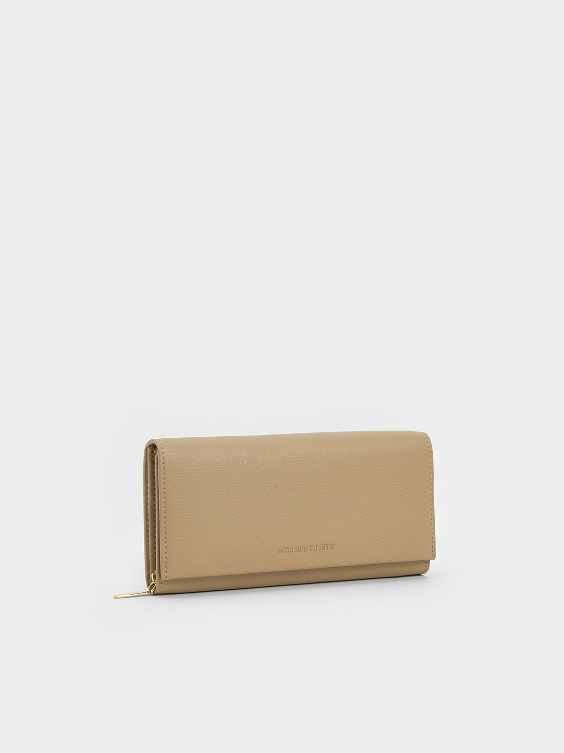 Muriel Front Flap Long Wallet - Sand | CHARLES & KEITH