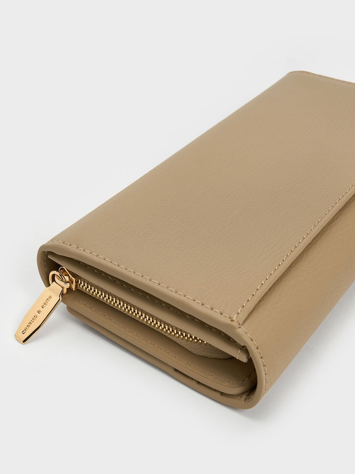Muriel Front Flap Long Wallet - Sand | CHARLES & KEITH