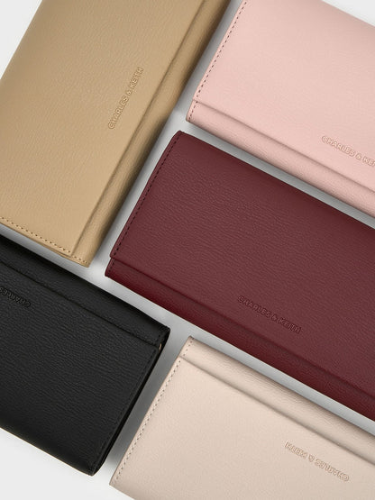 Muriel Front Flap Long Wallet - Sand | CHARLES & KEITH