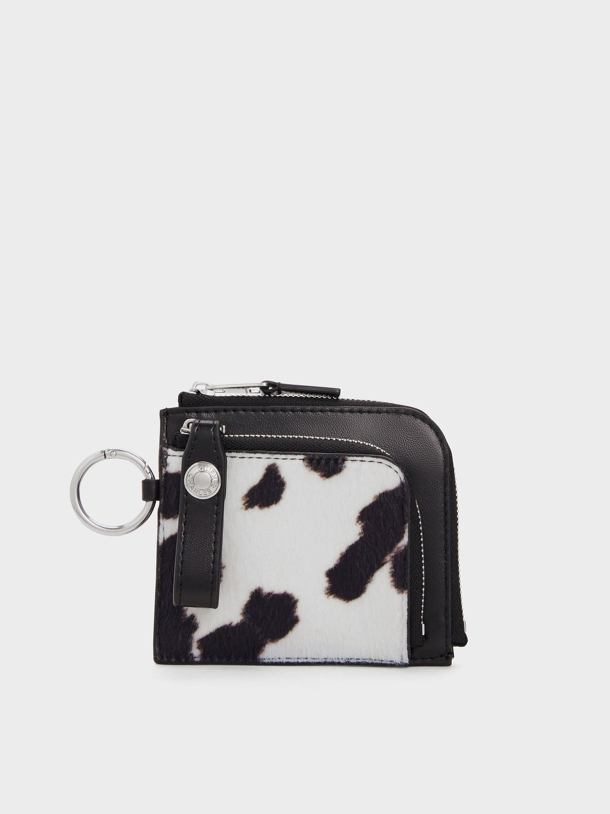 Vega Furry Cow-Print Zip-Around Pouch - Multi | CHARLES & KEITH