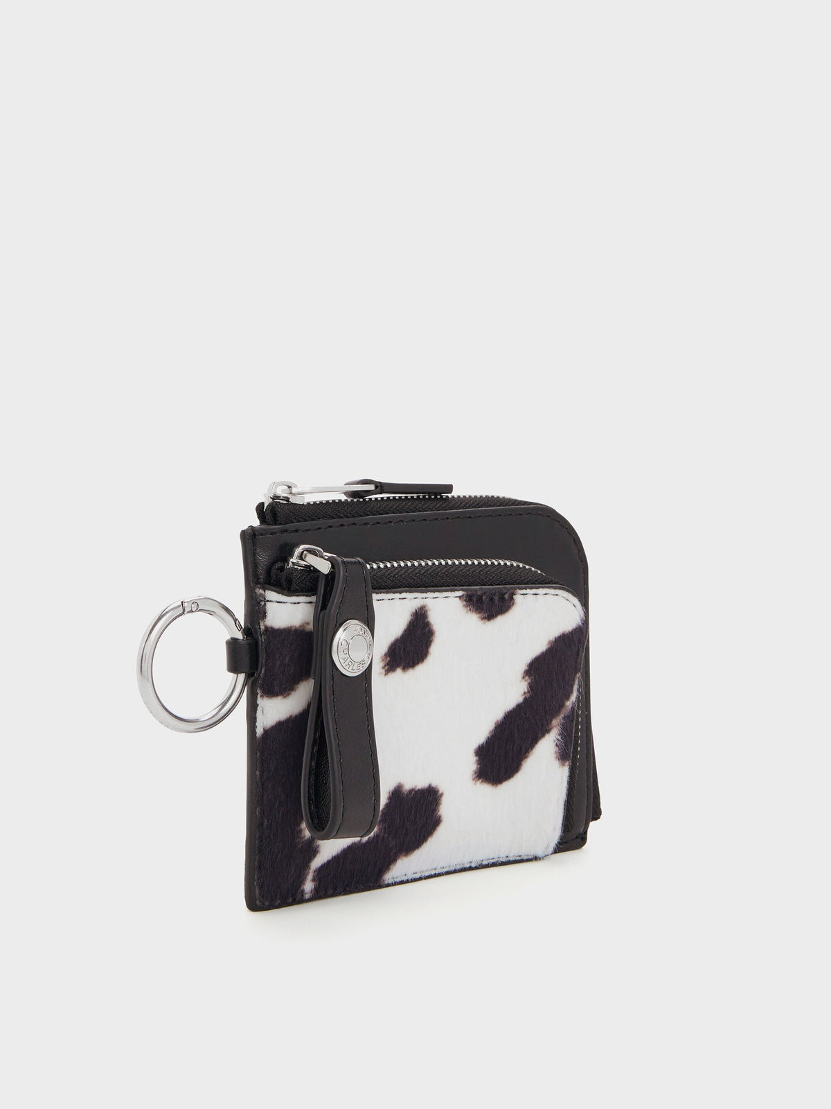 Vega Furry Cow-Print Zip-Around Pouch - Multi | CHARLES & KEITH