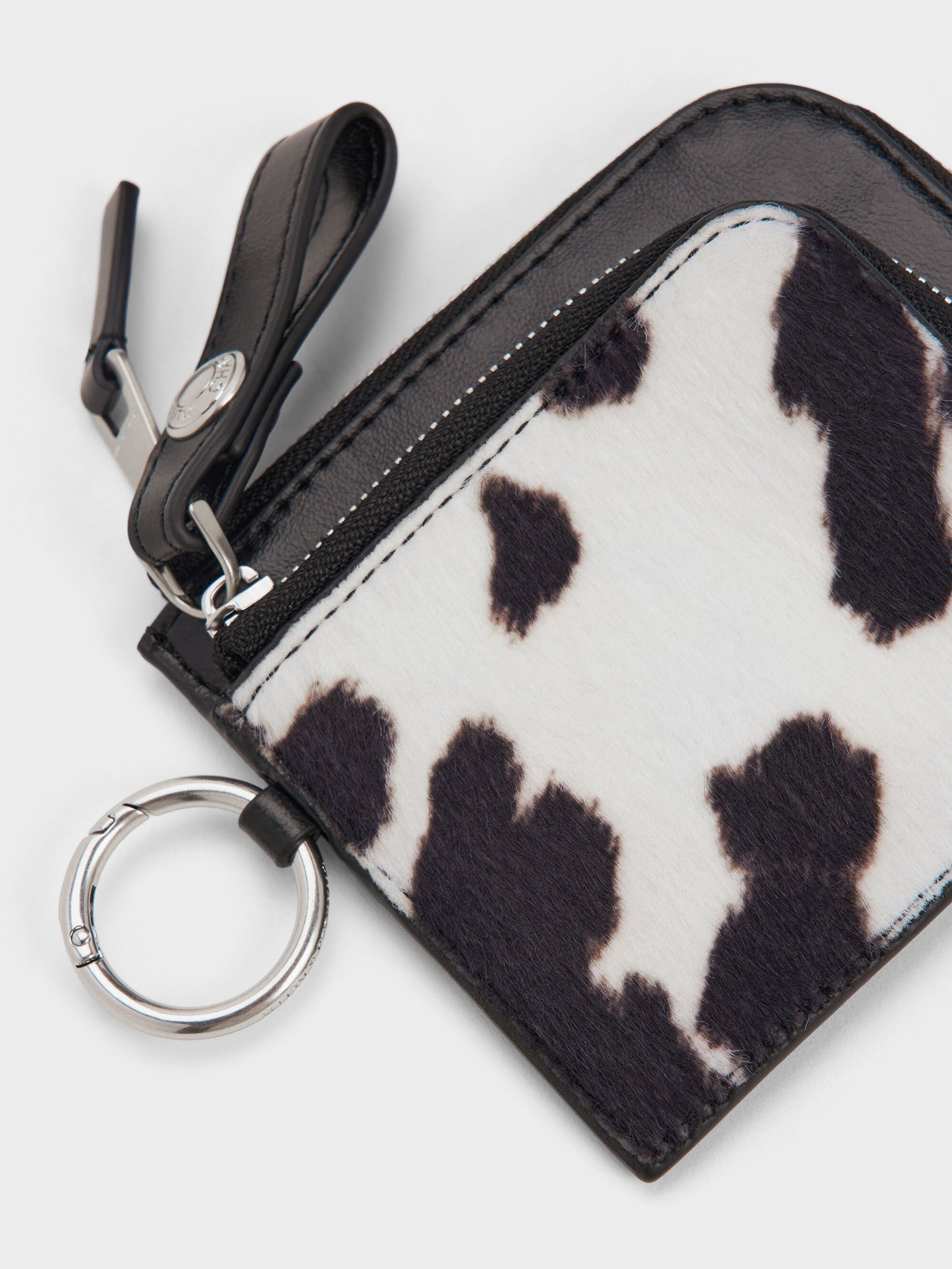 Vega Furry Cow-Print Zip-Around Pouch - Multi | CHARLES & KEITH