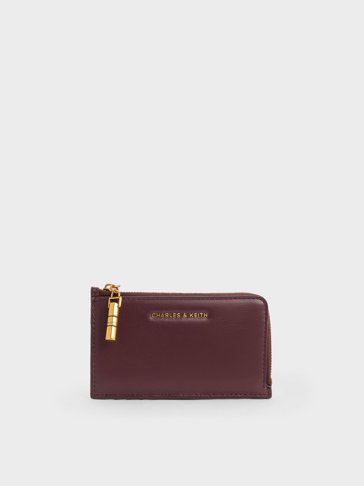 Cesia Zip-Around Card Holder - Wineberry Red | CHARLES & KEITH