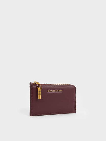 Cesia Zip-Around Card Holder - Wineberry Red | CHARLES & KEITH