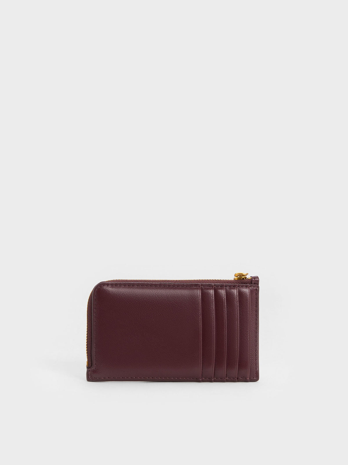 Cesia Zip-Around Card Holder - Wineberry Red | CHARLES & KEITH
