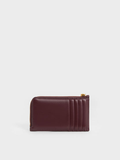 Cesia Zip-Around Card Holder - Wineberry Red | CHARLES & KEITH