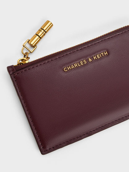 Cesia Zip-Around Card Holder - Wineberry Red | CHARLES & KEITH
