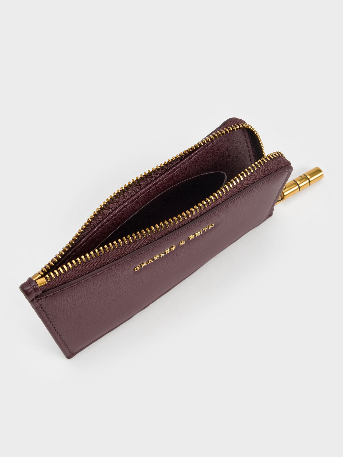 Cesia Zip-Around Card Holder - Wineberry Red | CHARLES & KEITH