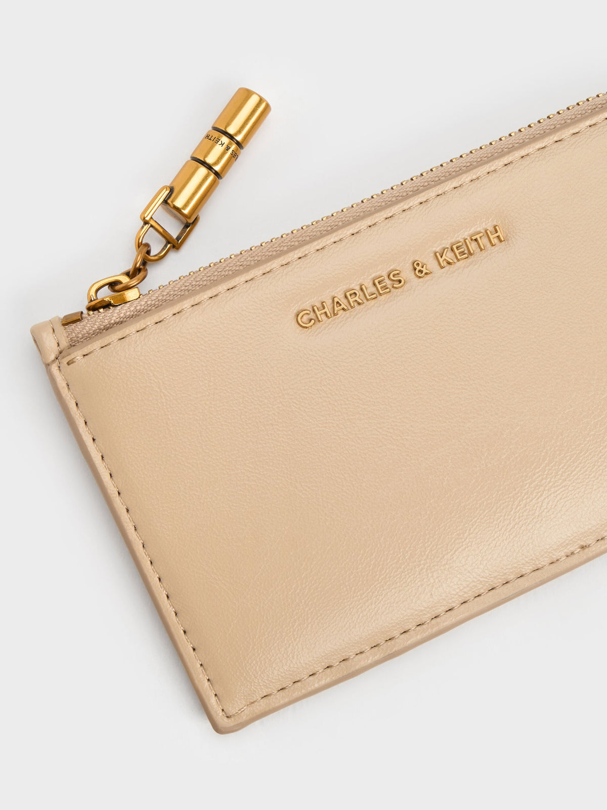 Cesia Zip-Around Card Holder - Sand Beige | CHARLES & KEITH