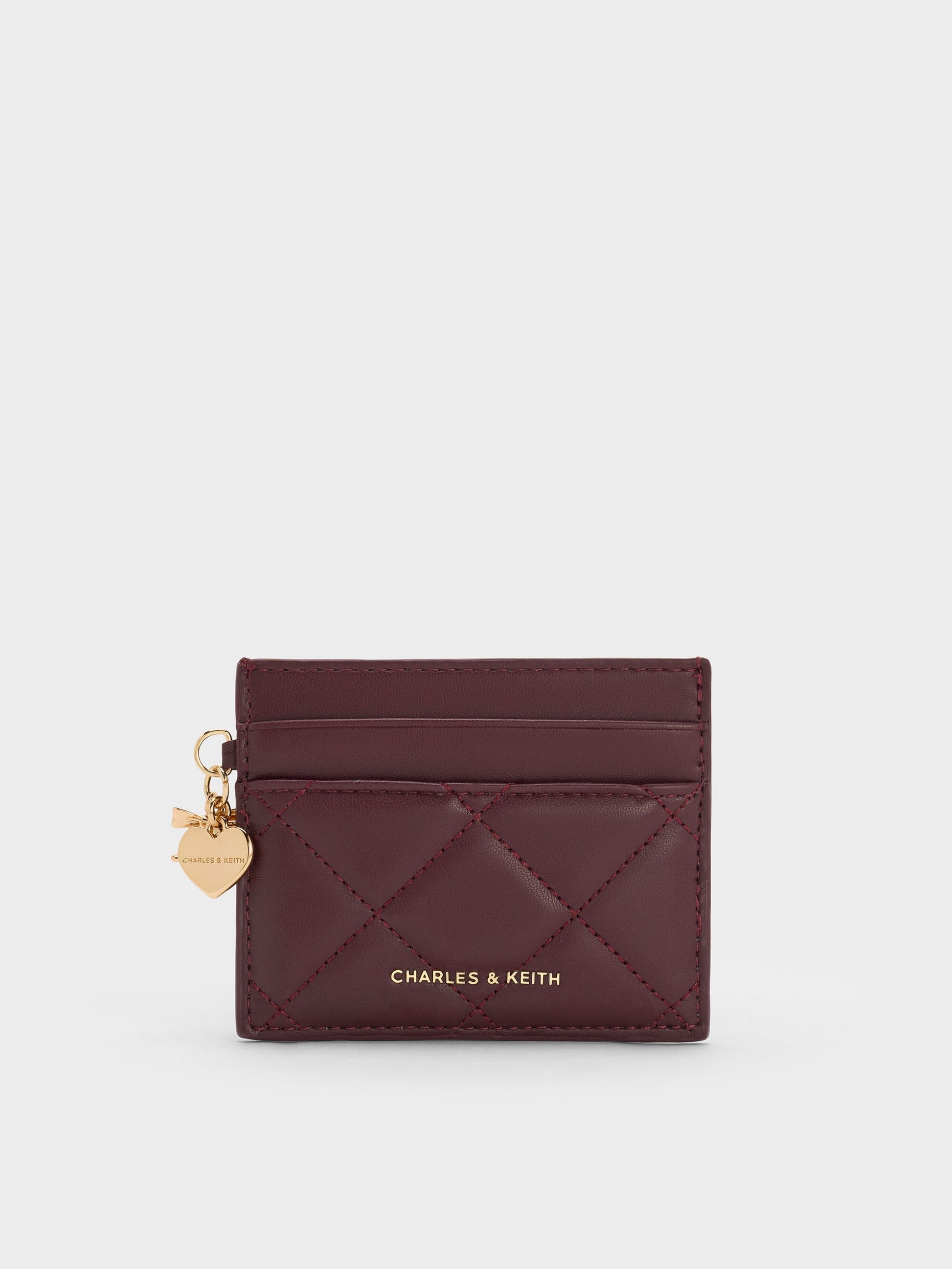 Arrietty Quilted Card Holder - Wineberry Red | CHARLES & KEITH