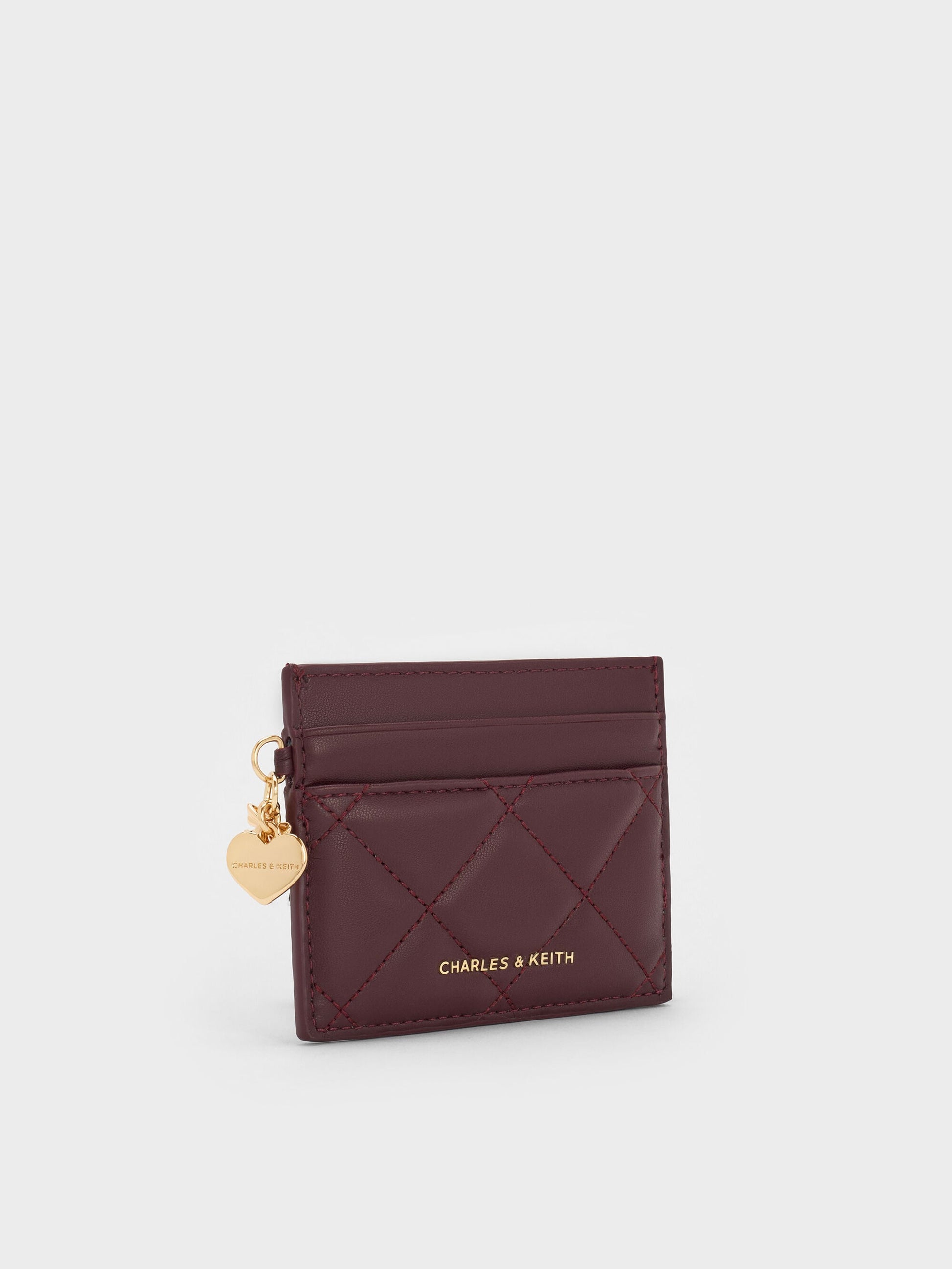 Arrietty Quilted Card Holder - Wineberry Red | CHARLES & KEITH