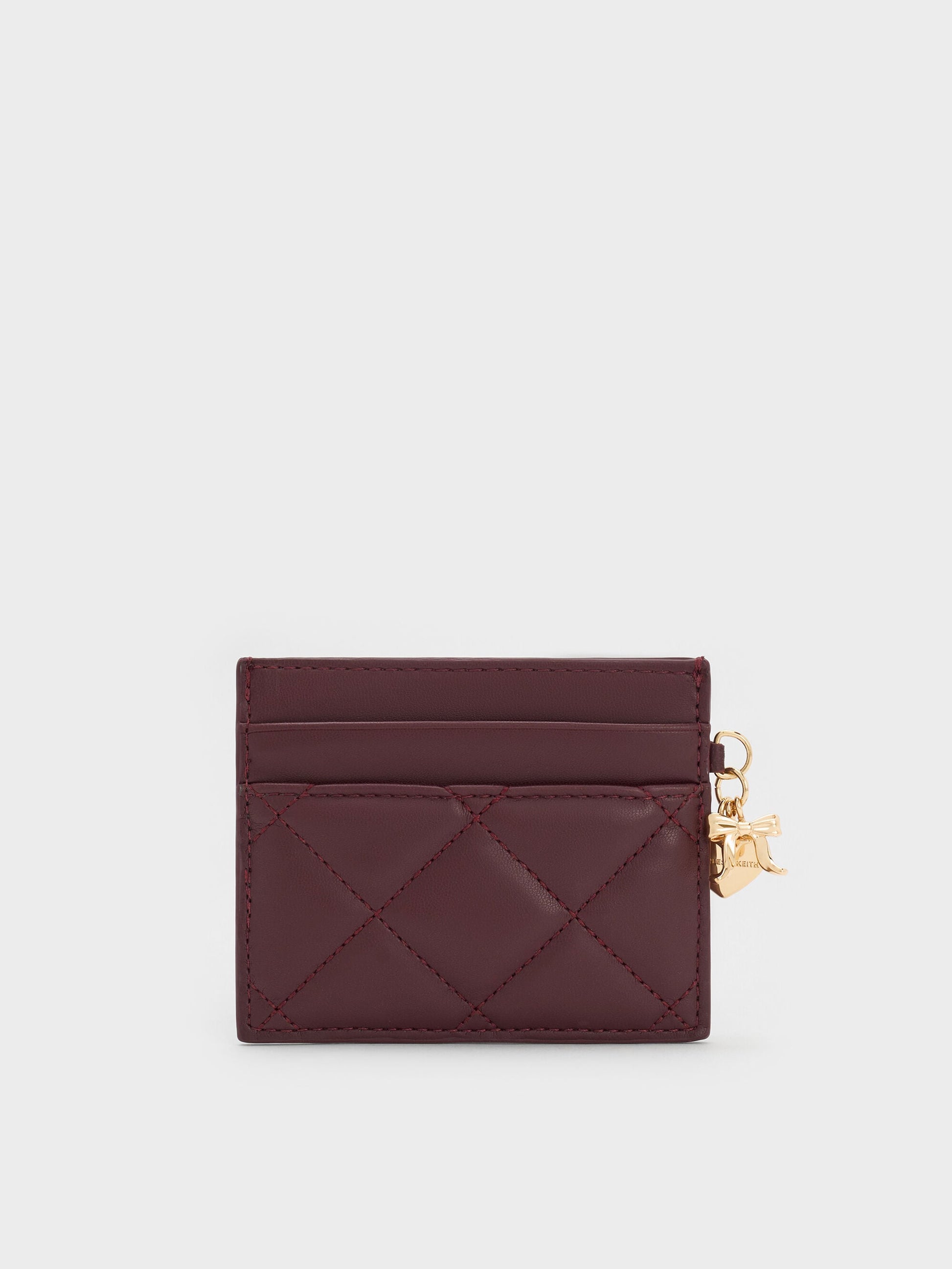 Arrietty Quilted Card Holder - Wineberry Red | CHARLES & KEITH